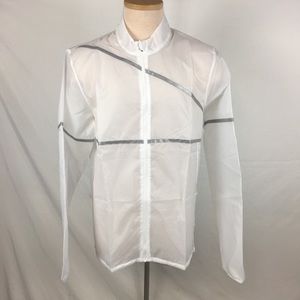 Reebok White Running Jacket Zip Up Mens Large